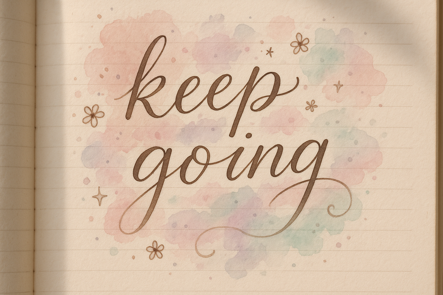journal entry that says "keep going"